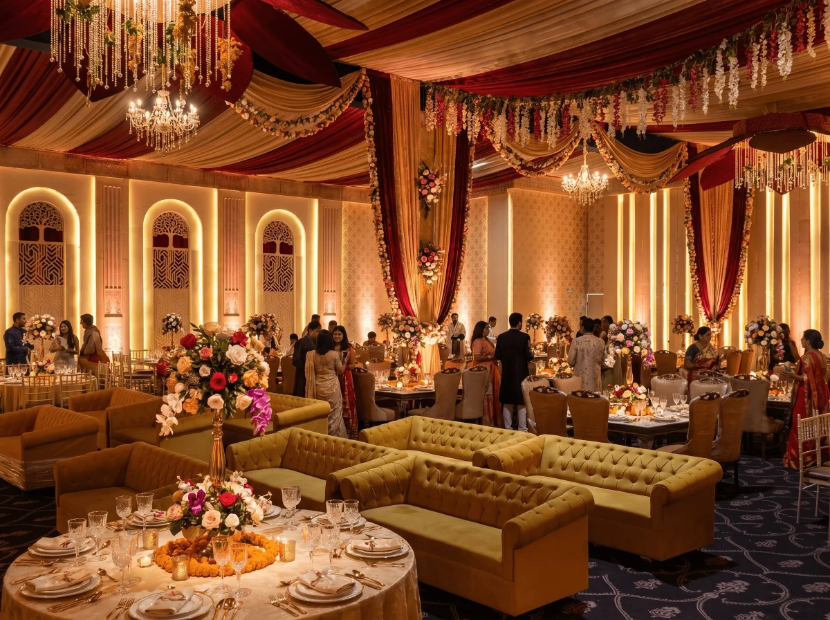 Wedding function setup at Raaj Palace